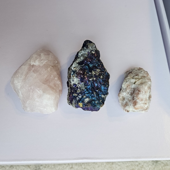 Raw Crystals Bundle peacock ore rose quartz - Picture 5 of 11